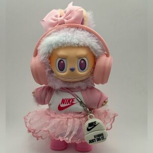 Adorable Labubu Outfit Pink tutu 6 pice set with Headphones